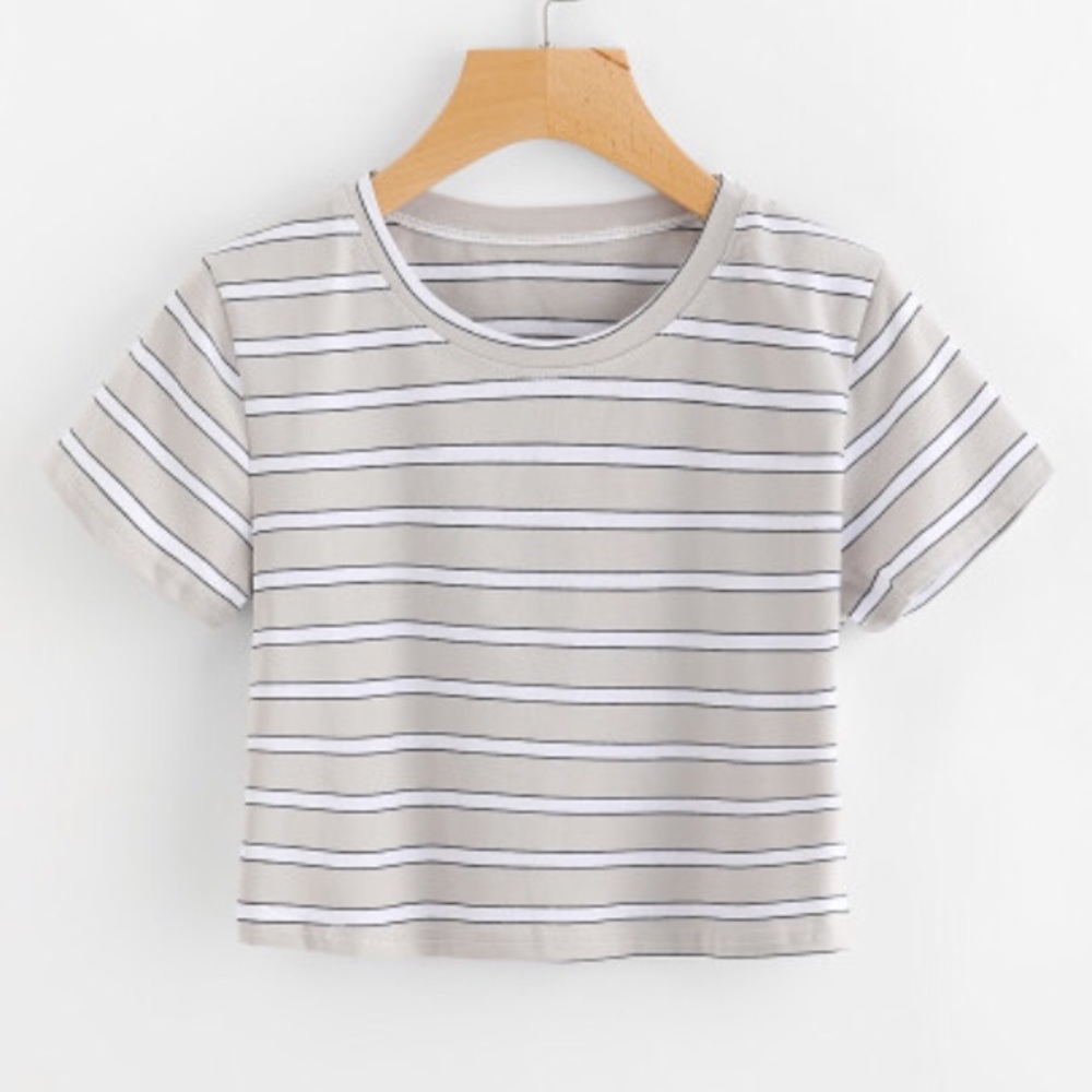 Contrast striped tee shirt